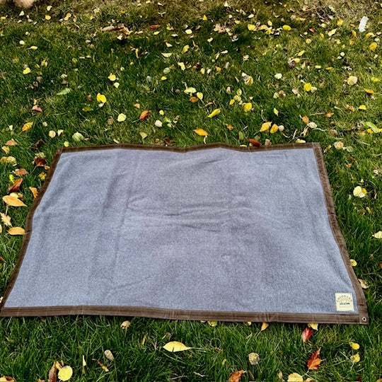 Large Waxed Canvas and Gray Color Wool Lined Bushcraft Ground Cloth