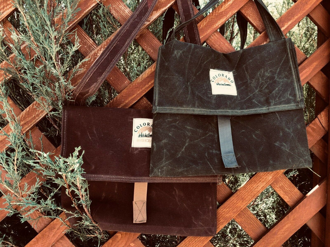 Handmade Waxed Canvas Bushcraft Mail Pouch Haversack Bag Foraging Hiking (Various Colors) - Colorado Bushcraft