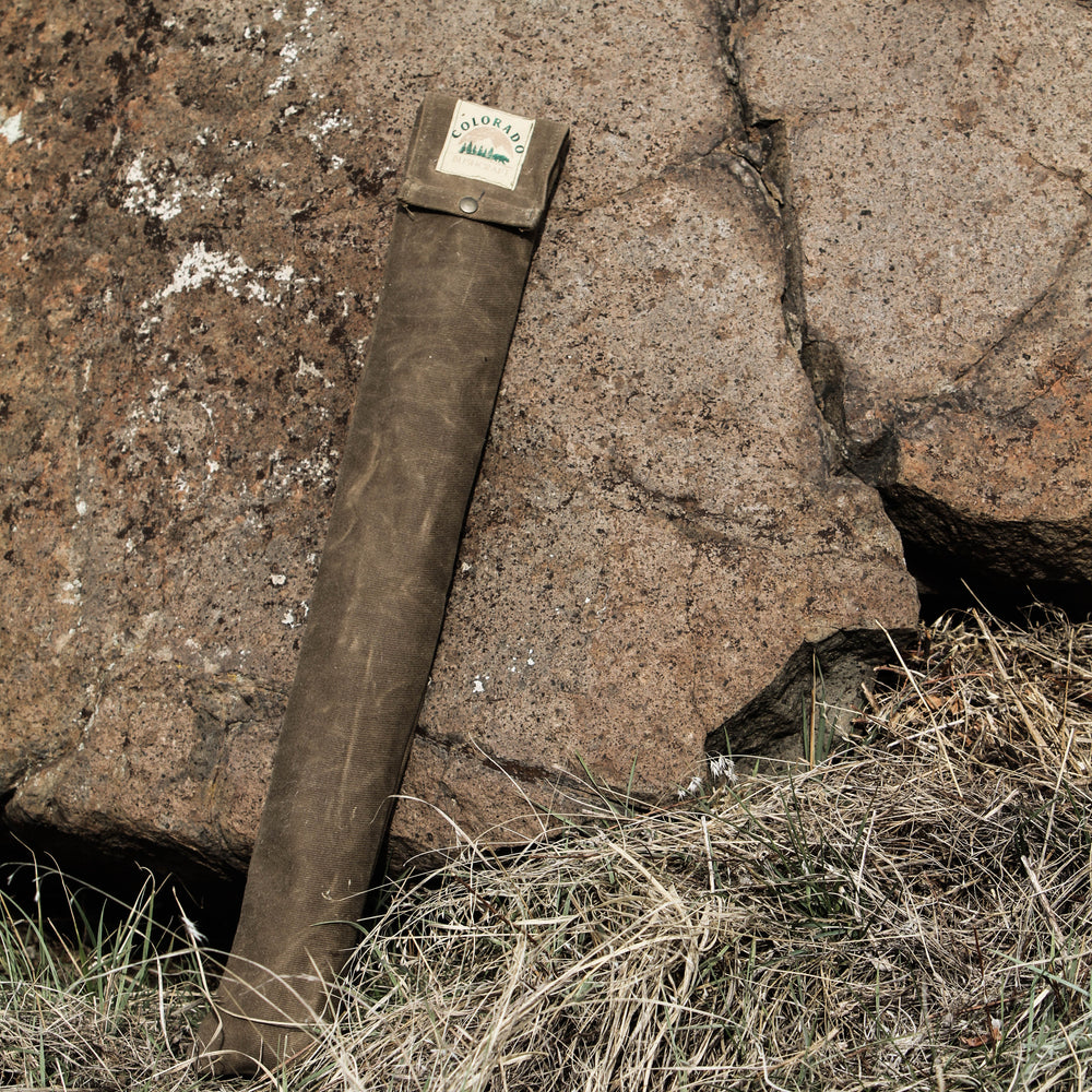 Handmade Waxed Canvas Bushcraft Bow Frame Saw Sheath Pouch (Field Tan) - Colorado Bushcraft