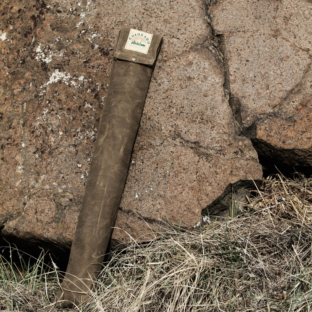 Handmade Waxed Canvas Bushcraft Bow Frame Saw Sheath Pouch (Field Tan) - Colorado Bushcraft