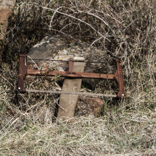 Handmade Waxed Canvas Bushcraft Bow Frame Saw Sheath Pouch (Field Tan) - Colorado Bushcraft