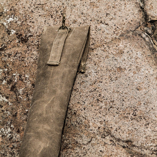Handmade Waxed Canvas Bushcraft Bow Frame Saw Sheath Pouch (Field Tan) - Colorado Bushcraft
