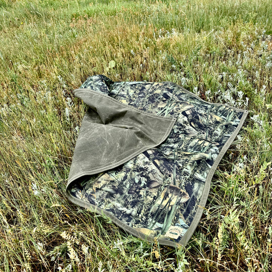 Super Large Waxed Canvas and Cotton Bassoflauge Lined Groundcloth