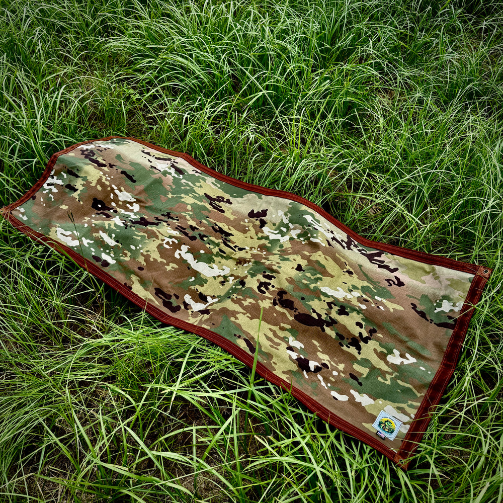 Medium Waxed Canvas & Cordura Woodland Camo Lined Groundcloth