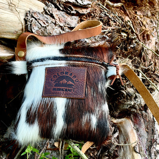 Hair On Cowhide Leather Medium Traditional EDC pouch