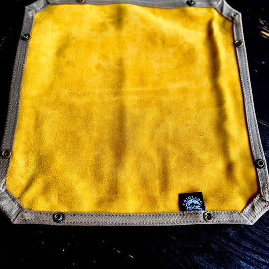 Medium Waxed Canvas and Deer Skin Lined Lined  Desk Caddy Organinzer Tray Butler