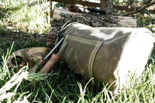 Heavy Weight (14.1 oz) Waxed Canvas Round Bottom Bushpot Bag Bushcraft Survival Camping (various sizes) - Colorado Bushcraft