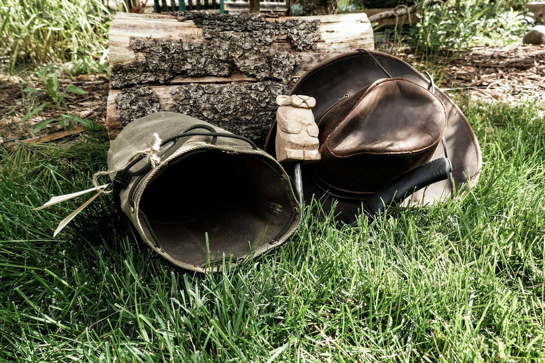 Heavy Weight (14.1 oz) Waxed Canvas Round Bottom Bushpot Bag Bushcraft Survival Camping (various sizes) - Colorado Bushcraft
