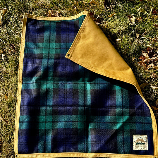 Small Waxed Canvas and Tartan Wool Lined Bushcraft Ground Cloth