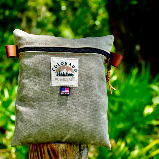 Handmade Large Waxed Canvas Traditional EDC Pouch Bushcraft Survival Camping Possibles Dopp Grooming (Field Tan)