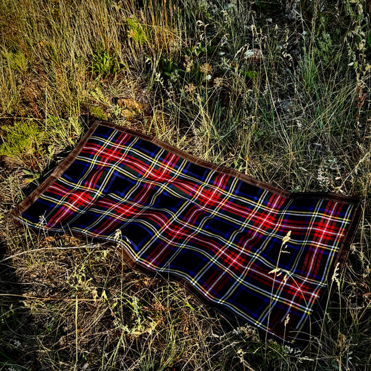 Small Waxed Canvas and 100% Tartan Wool Lined Bushcraft Ground Cloth
