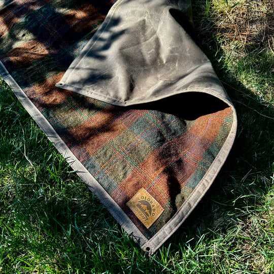 Extra Large Waxed Canvas and 100% Pendleton Wool Lined Bushcraft Ground Cloth