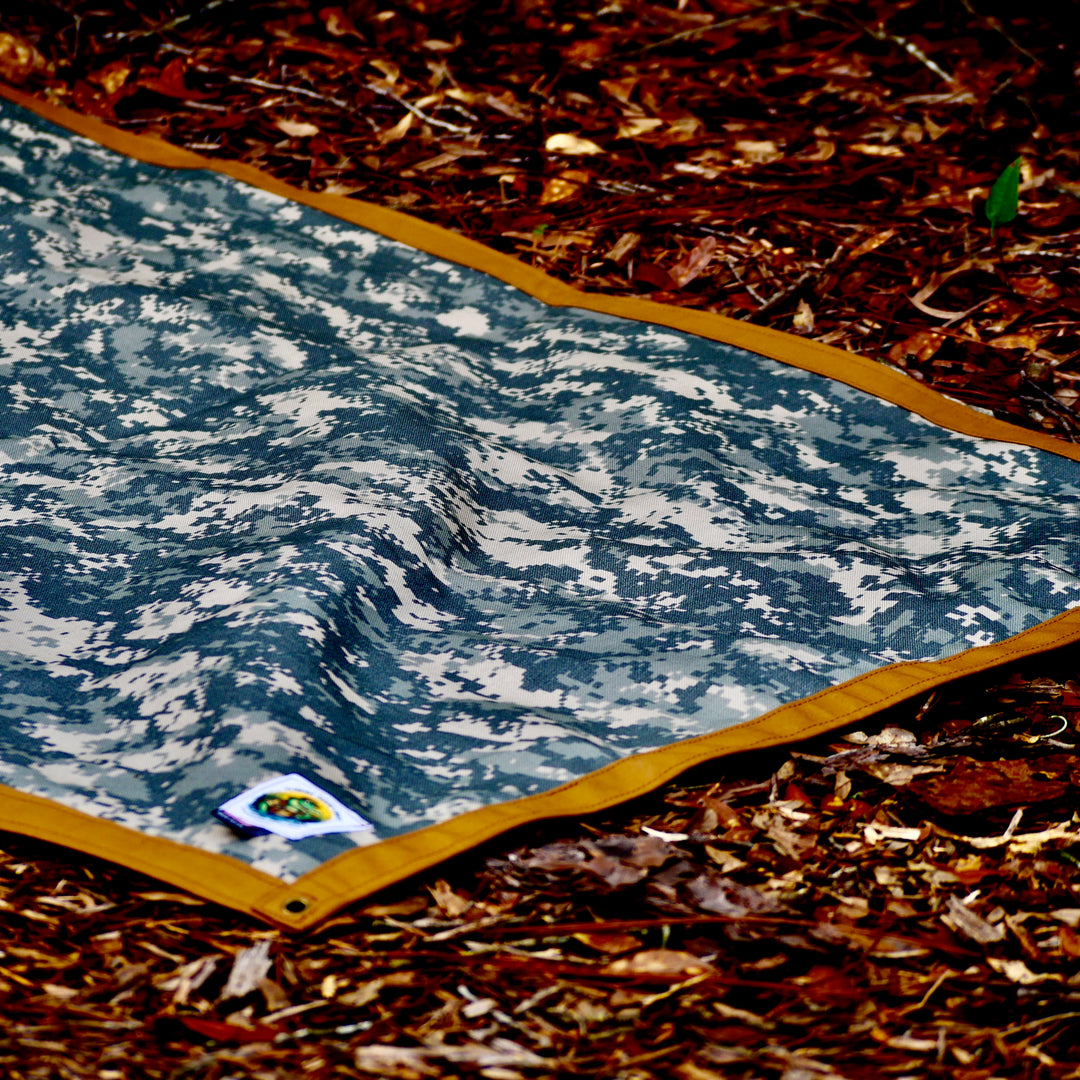 Large Waxed Canvas & Cordura Digital Multicam Lined Groundcloth