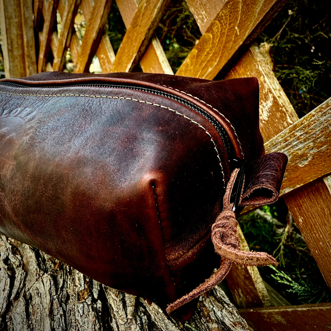 Handmade Premium Leather Small Simple Box Pouch Bushcraft Survival Camping Possibles Dopp Grooming