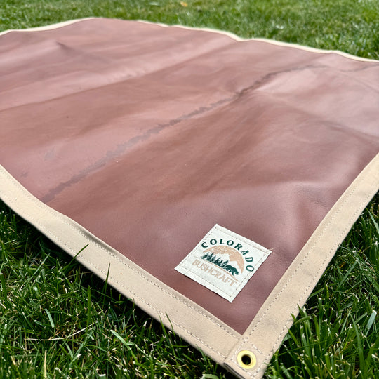 Large Waxed Canvas and Leather Lined Groundcloth