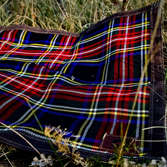 Small Waxed Canvas and 100% Tartan Wool Lined Bushcraft Ground Cloth