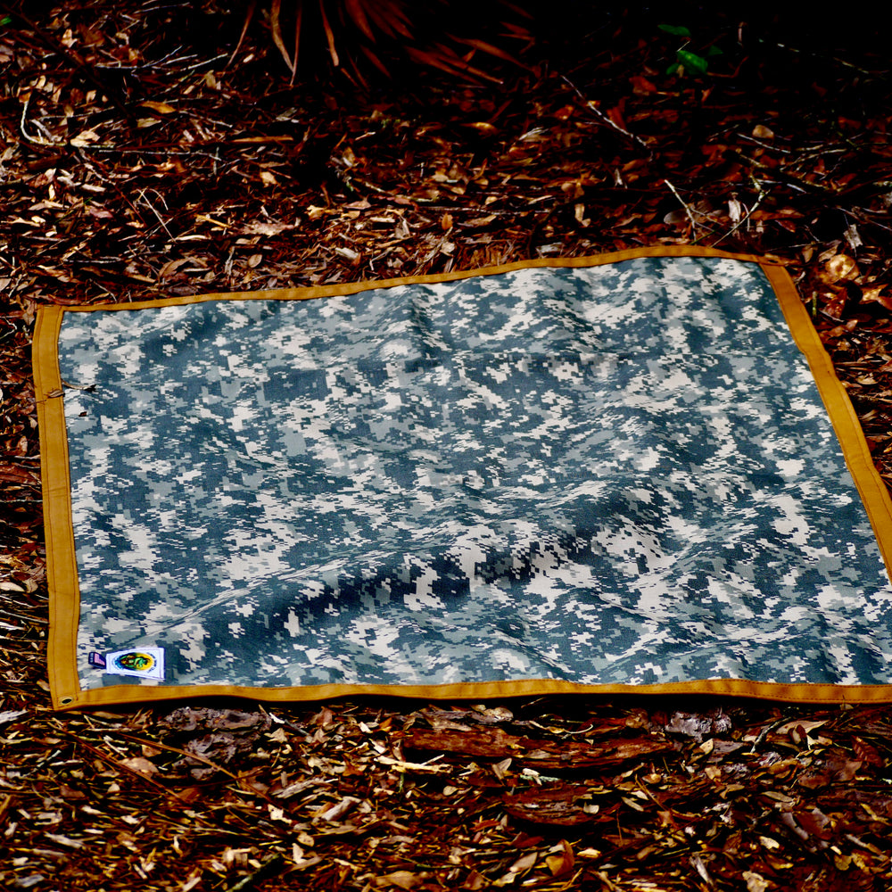 Large Waxed Canvas & Cordura Digital Multicam Lined Groundcloth