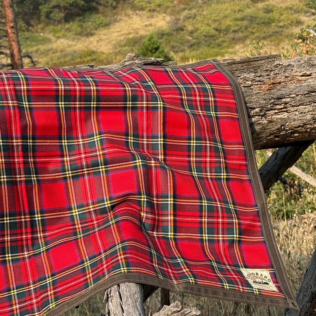 Small Waxed Canvas and 100% Tartan Wool Lined Bushcraft Ground Cloth
