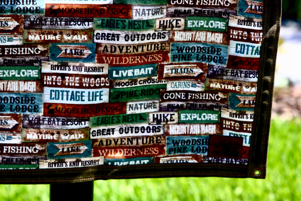 Medium Waxed Canvas and Camping Signs Cotton Lined Bushcraft Ground Cloth