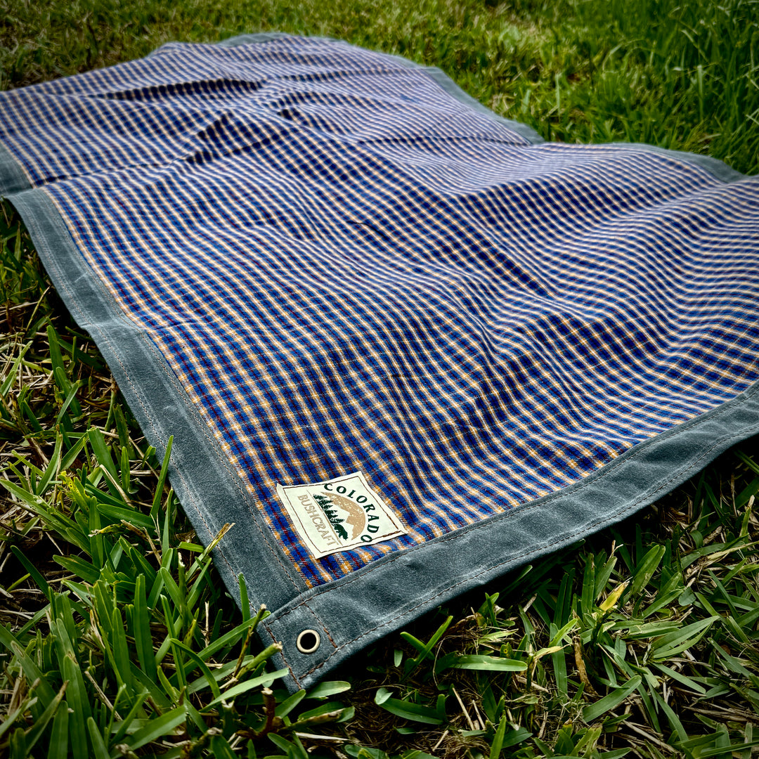 Large Waxed Canvas and 100% Pendleton Wool Lined Bushcraft Ground Cloth