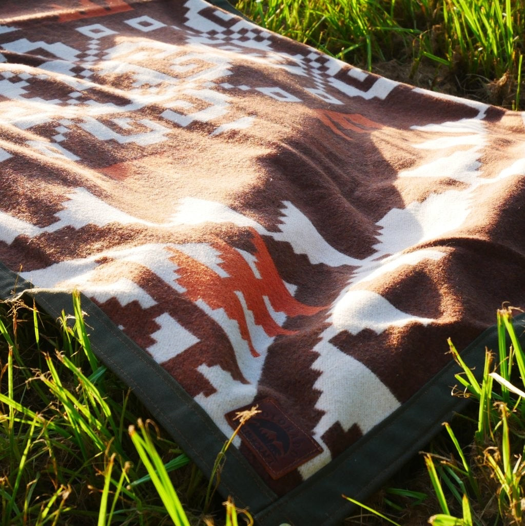 Extra Large Heavyweight Waxed Canvas and Peruvian Alpaca Wool Lined Bushcraft Ground Cloth