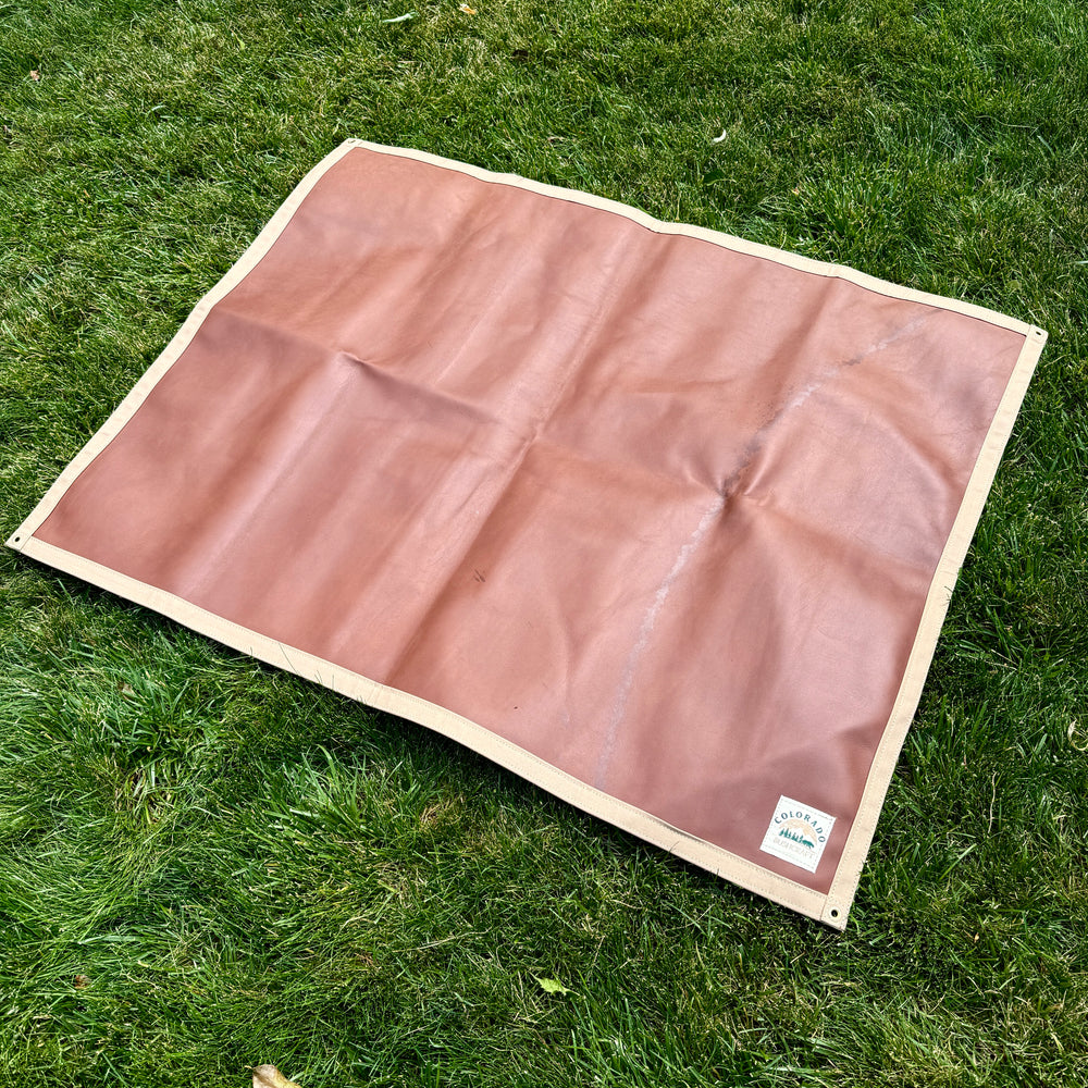 Large Waxed Canvas and Leather Lined Groundcloth