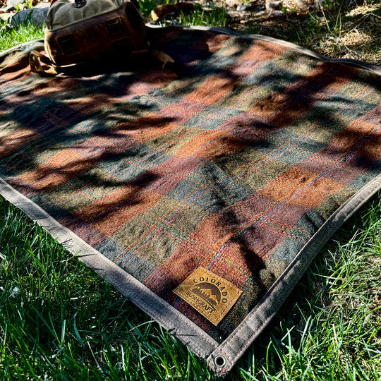 Extra Large Waxed Canvas and 100% Pendleton Wool Lined Bushcraft Ground Cloth