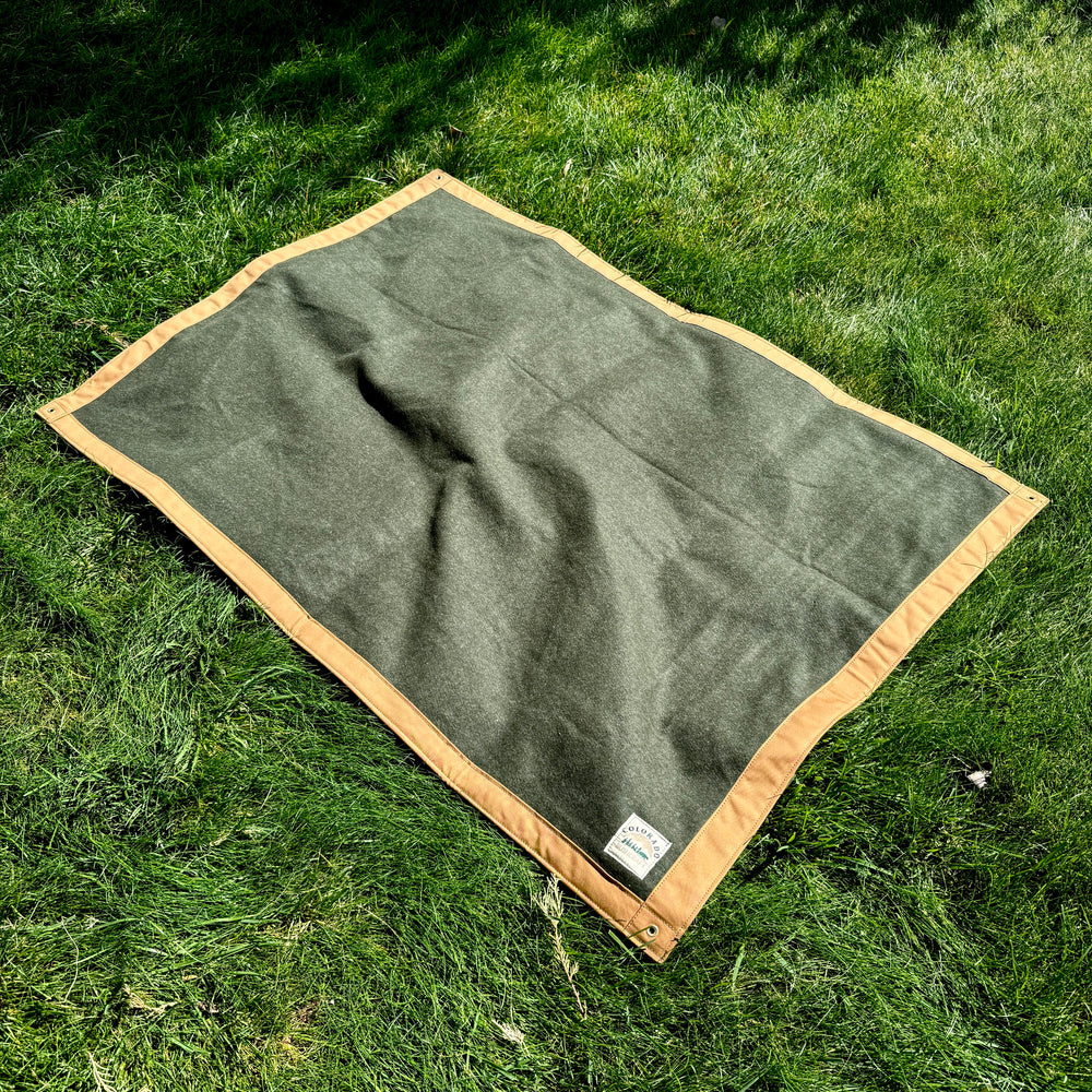 Extra Waxed Canvas and  Wool Lined Bushcraft Ground Cloth