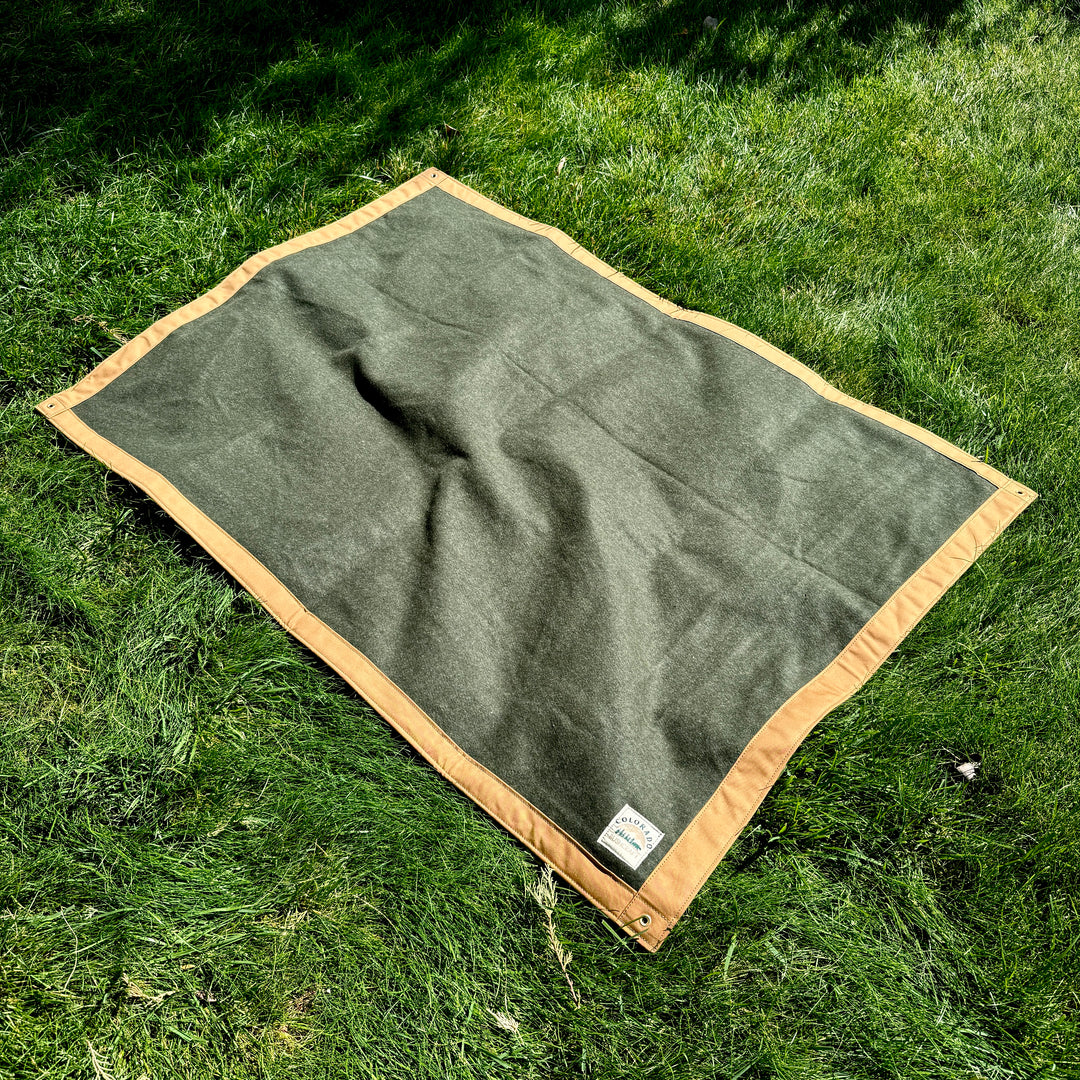 Extra Waxed Canvas and  Wool Lined Bushcraft Ground Cloth