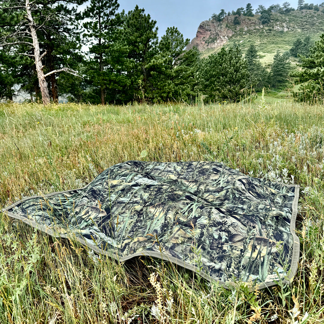 Super Large Waxed Canvas and Cotton Bassoflauge Lined Groundcloth