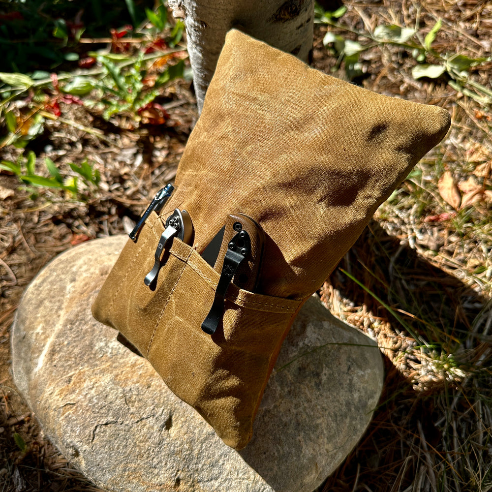 Settlers Collection:  Vintage Leather and Waxed Canvas Practical Pouch Bushcraft Survival Camping Possibles Dopp Grooming