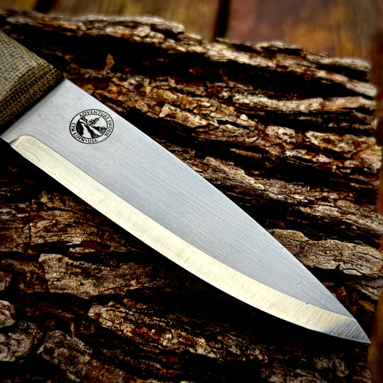 Adventure Sworn Classic (R) Bushcraft Knife: Field Tan Canvas Micarta