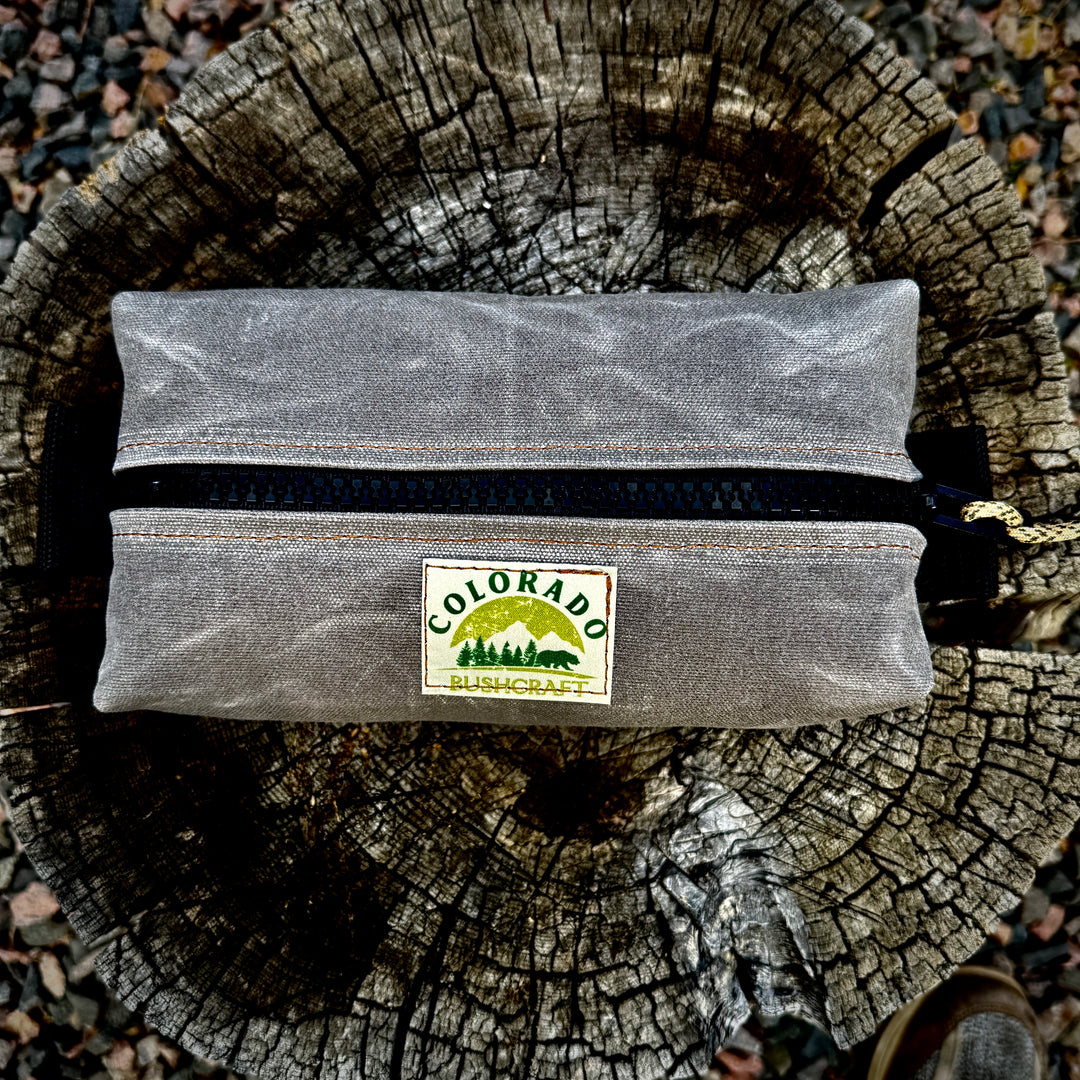 Heavy Duty Waxed Canvas Small Simple Box Pouch Bushcraft Survival Camping Possibles Dopp Grooming