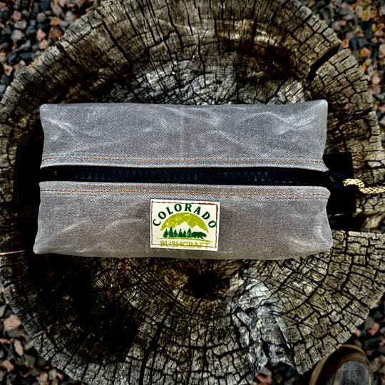 Heavy Duty Waxed Canvas Small Simple Box Pouch Bushcraft Survival Camping Possibles Dopp Grooming