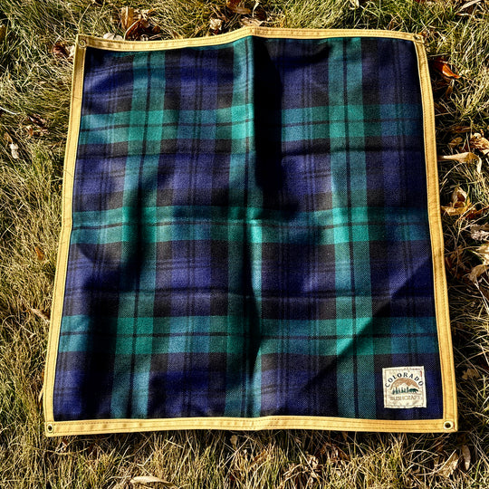 Small Waxed Canvas and Tartan Wool Lined Bushcraft Ground Cloth