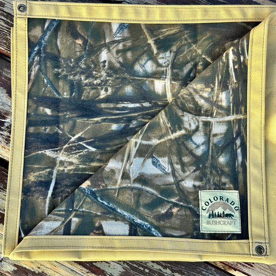 Extra Large CBMaxWax Waxed Canvas and Realtree Max4 Lined Bushcraft Ground Cloth