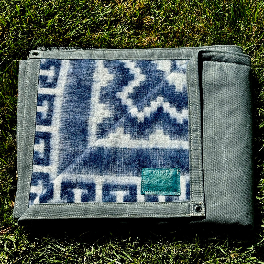 Extra Large Heavyweight Waxed Canvas and Alpaca Wool Lined Bushcraft Ground Cloth