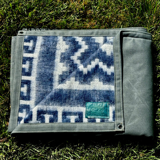 Extra Large Heavyweight Waxed Canvas and Alpaca Wool Lined Bushcraft Ground Cloth
