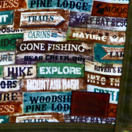 Medium Waxed Canvas and Camping Signs Cotton Lined Bushcraft Ground Cloth