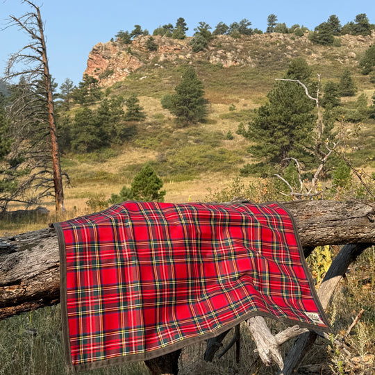 Small Waxed Canvas and 100% Tartan Wool Lined Bushcraft Ground Cloth