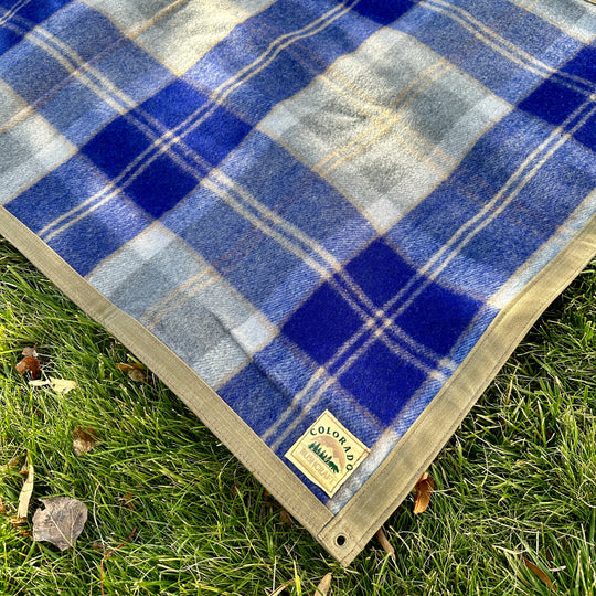 Extra Large Heavyweight Waxed Canvas and Tartan Wool Lined Bushcraft Ground Cloth