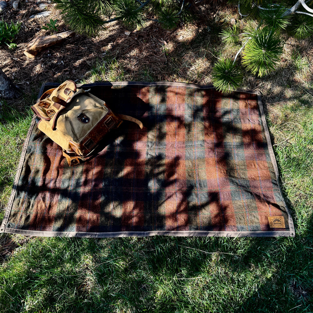 Extra Large Waxed Canvas and 100% Pendleton Wool Lined Bushcraft Ground Cloth