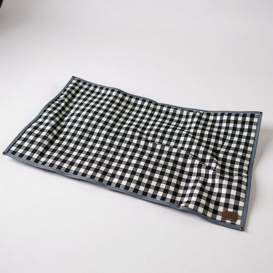 Extra Large Heavy Weight Waxed Canvas and B/W Buffalo Plaid Wool Lined Bushcraft Ground Cloth