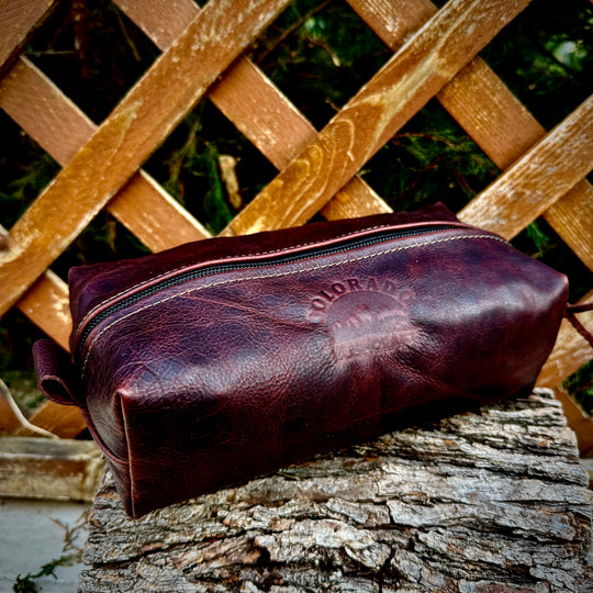 Handmade Premium Leather Small Simple Box Pouch Bushcraft Survival Camping Possibles Dopp Grooming