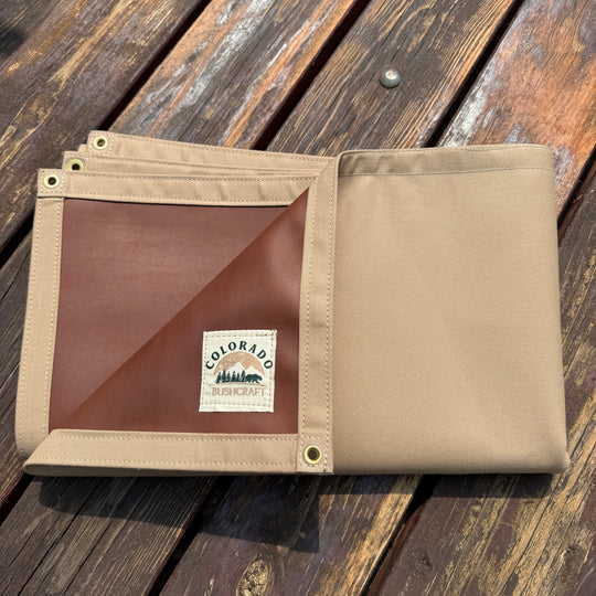 Large Waxed Canvas and Leather Lined Groundcloth
