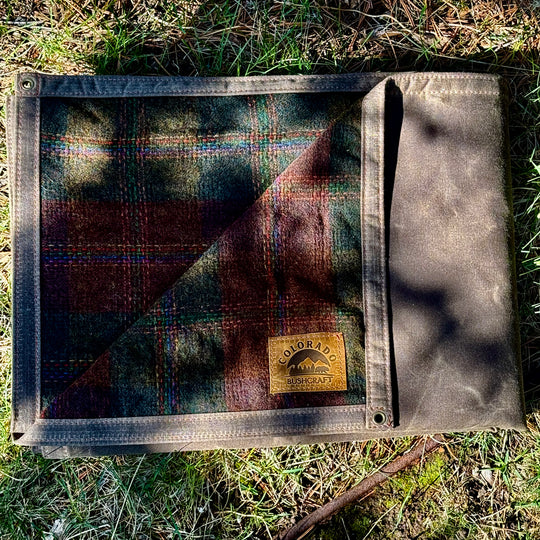 Extra Large Waxed Canvas and 100% Pendleton Wool Lined Bushcraft Ground Cloth