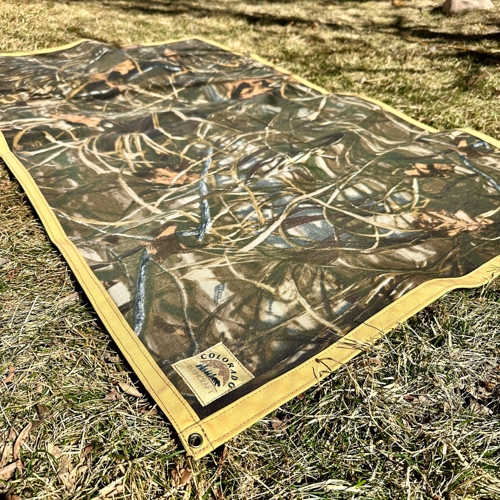 Extra Large CBMaxWax Waxed Canvas and Realtree Max4 Lined Bushcraft Ground Cloth