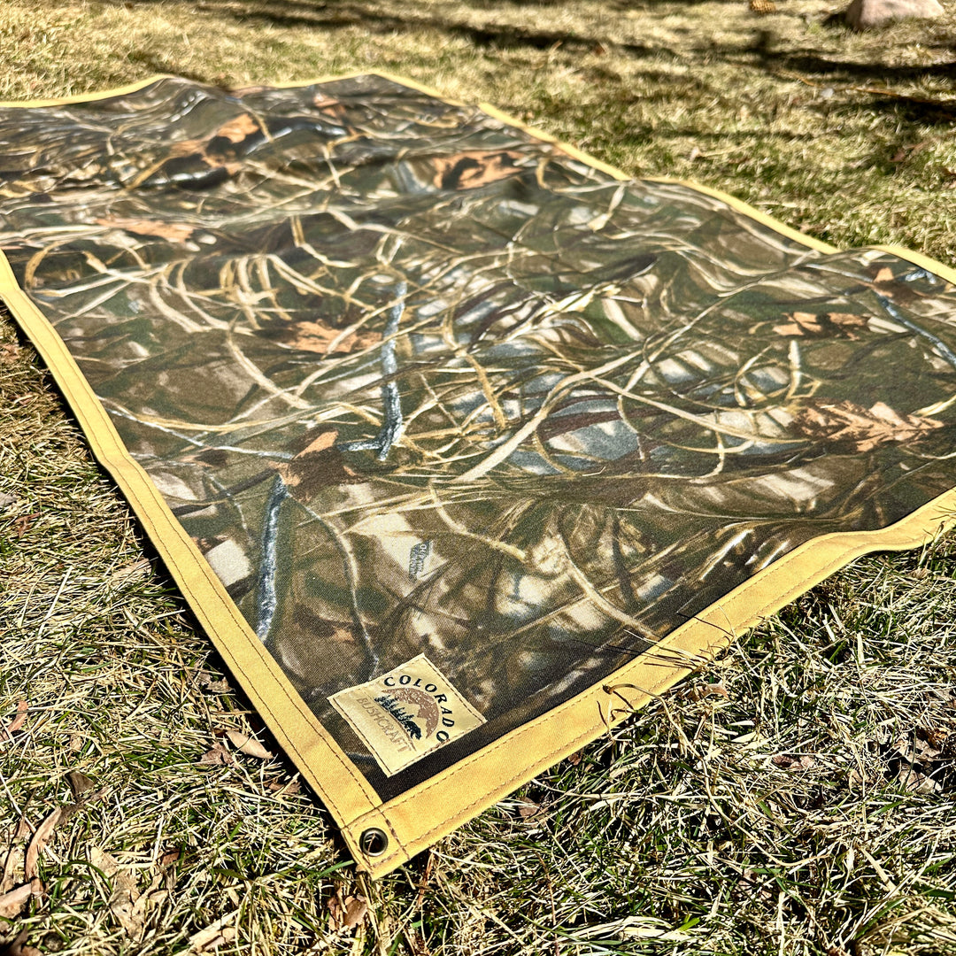 Extra Large CBMaxWax Waxed Canvas and Realtree Max4 Lined Bushcraft Ground Cloth
