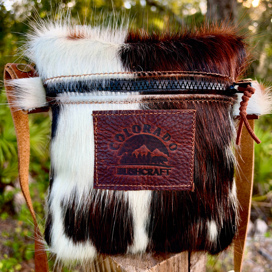 Hair On Cowhide Leather Medium Traditional EDC pouch