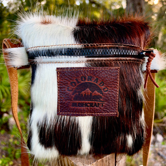 Hair On Cowhide Leather Medium Traditional EDC pouch